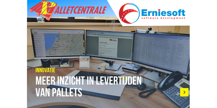 Meer inzicht in levertijden van pallets door gebruik te maken van e-Lips TMS van Erniesoft